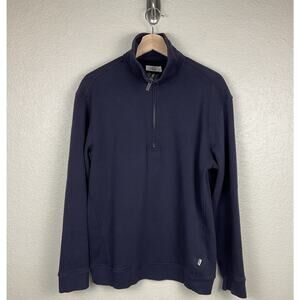 UGG Womens Pullover M Cotton Blend Blue Fleece 1/4 Zip Cozy Casual